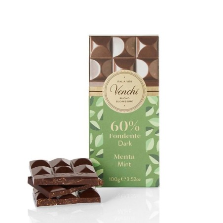 Tavoletta di cioccolato fondente Venchi 60% e menta 100 g