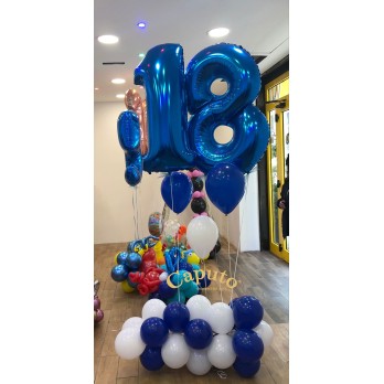 COMPOSIZIONE PALLONCINI 18ESIMO BLUE