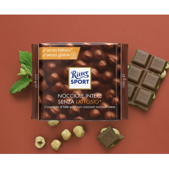 RITTER SPORT - NOCCIOLE INTERE SENZA LATTOSIO & SENZA GLUTINE 100G