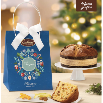 Panettone Milanese basso in borsina Caffarel 1 kg