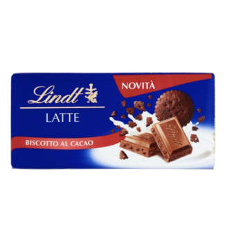 TAVOLETTA LINDT BISCOTTO AL CACAO GAMME BLEUE 100 GR