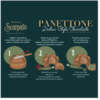 PANETTONE DUBAI STYLE CHOCOLATE – PISTACCHIO E KATAIFY 800 gr