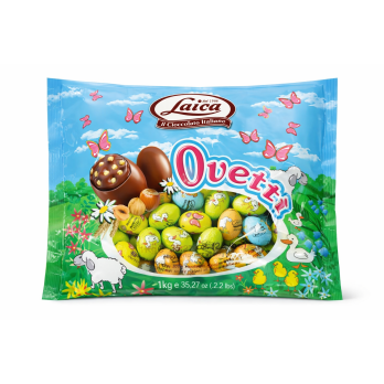 1 KG OVETTI CIOCCOLATO LATTE CREMA NOCCIOLA E CEREALI LAICA PASQUA