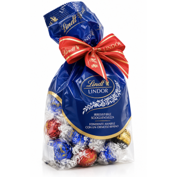 Sacchetto LINDOR Assortiti – Latte, Fondente ed Extra Fondente 287 gr
