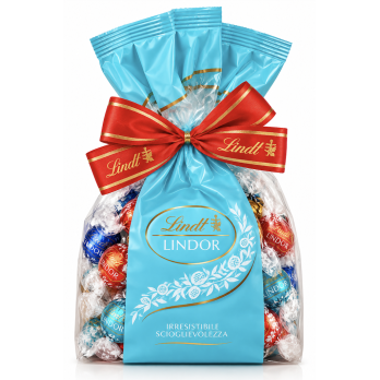 Sacchetto LINDOR Assortiti – Cocco, Latte, Fondente ed Extra Fondente 287 gr