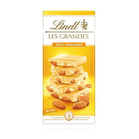 TAVOLETTA LINDT LES GRANDES BIANCO  MANDORLE 150 GR